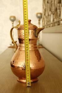 Carafe et pichet à eau en cuivre de style arabe vintage avec couvercle, carafe et bouilloires décoratives en cuivre martelé, service à thé traditionnel - Product Image 6