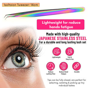 90 Angle fiber tip tweezer lash extension Tweezer Eyelash Extension isolation tweezers with fiber grip lash tools volume Tools - Product Image 4
