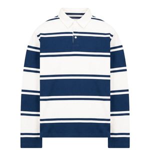 Wholesale Men's Long Sleeve Striped Polo Shirt <b>Classic</b> Collared Casual Fashion Sportswear Custom Logo Private Label - Product Image 1