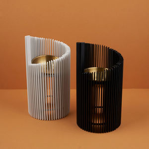 Modern Vertical Slat <b>Incense</b> Burner Set with Inner Brass Cup Decorative <b>Oud</b> Bakhoor Burner for Home Hotel Use set of 2 - Product Image 4