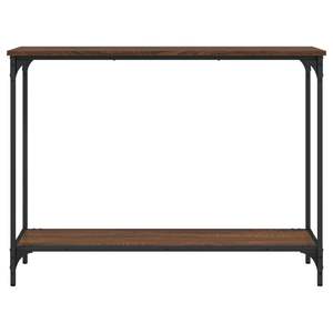 Consolle in legno ingegnerizzato di rovere marrone con struttura in metallo, di medie dimensioni - Product Image 4