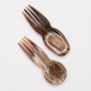 Small cow horns spoon and fork <b>set</b> for <b>kids</b> natural tableware and dinnerware from buffalo horn - Product Image 1