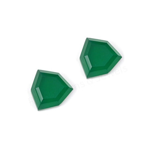 Ónix Verde Natural, Forma Hexagonal, Corte Escalonado, Alto Brillo, 12mm, Cabujón de Piedra Preciosa Suelta con Reverso Plano para Fabricación de Joyas, Colgantes y Pendientes - Product Image 2
