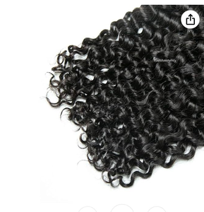 Long Natural Black <b>Curly</b> Indian Remy Human <b>Hair</b> Weft Bulk Extension with Silk Base Double Drawn 100% Density for Beauty Supply - Product Image 5