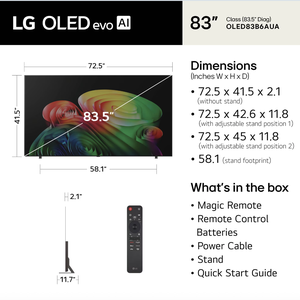 El Mejor Televisor OLED Inteligente 4K con IA de 83 Pulgadas, Clase B6, Modelo 83B6AUA - Product Image 2