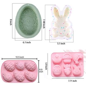 6ชิ้นแม่พิมพ์ซิลิโคนสำหรับเทศกาลอีสเตอร์3D ไข่กระต่ายไก่อุปกรณ์สำหรับปาร์ตี้อบช็อกโกแลตและลูกอมขนาดกลาง - Product Image 3