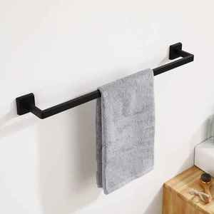 Deco Style Premium Waterproof Matte Black <b>Towel</b> Bar <b>Wall</b> <b>Mounted</b> Square Stainless Steel Bath <b>Rail</b> Classic Hand <b>Towel</b> Holder - Product Image 3