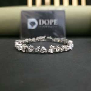 Bracelet élégant en diamants multiples, diamants de laboratoire, or massif 14 carats, certifié IGI, cadeau d'anniversaire pour femme - Product Image 6