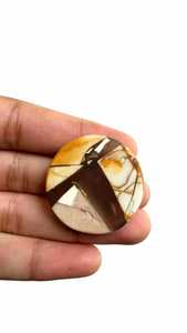 Pendentif en cabochon de pierre précieuse naturelle, cristal de guérison, pour la création de bijoux, blanc et noir - Product Image 1