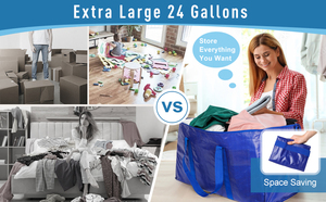 Heavy Duty Extra Large <strong>Storage</strong> Tote <strong>Bags</strong> Strong Carrying Handles Space Saving Travel Organizer Zippers Alternative Moving - Product Image 3