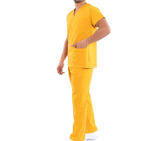 Best Quality Custom Logo DANZILO Men's <b>Scrub</b> Suits Sets Spandex/Cotton Solid Color Quick Dry Breathable <b>Plus</b> <b>Size</b> Hospital - Product Image 3