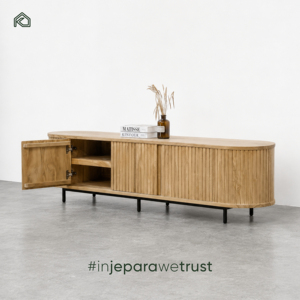 Aparador de Madera de Teca al por Mayor para Sala de Estar, Mueble Buffet de Madera Maciza, Muebles de Almacenamiento para Villa - Product Image 1