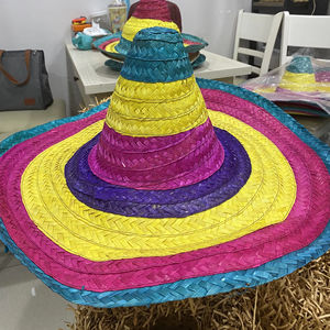 หมวกฟางธรรมชาติขนาด 50 ซม. สำหรับเทศกาลซินโก เดอ มาโย ผลิตในเวียดนาม ปีกกว้าง สไตล์เม็กซิกัน สำหรับตกแต่งงานเลี้ยงธีมต่างๆ - Product Image 1