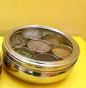 Boîte de rangement pour épices en acier inoxydable de qualité supérieure avec couvercle en verre et cuillère pour la cuisine - Product Image 3