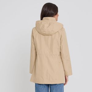 Veste imperméable beige à capuche avec fermeture éclair, coupe décontractée, pour femme, idéale pour l'automne - Product Image 2