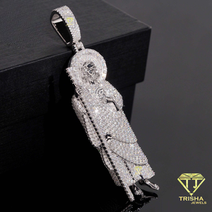 Iced Out 3D Figure Pendant Necklace With Moissanite Diamond 925 Sterling Silver Luxury Hip Hop Jewelry - Product Image 2