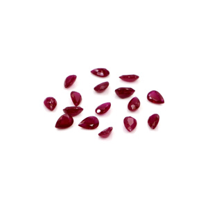 Rubíes naturales sin tratar de Mozambique, calibrados en forma de pera de 4x6 mm, piedras preciosas de rubí facetadas naturales sueltas para la fabricación de joyas, listas para usar. - Product Image 3