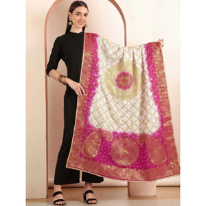 Premium Bandhani Dupatta for Women Handcrafted Tie Dye Silk Dupatta Wholesale - Product Image 1