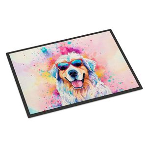 Great Pyrenees Hippie Dawg Doormat Non-Slip <b>Indoor</b> Outdoor 24H X 36W Low Pile Rug Washable Front <b>Door</b> <b>Mat</b> for Entryway - Product Image 1
