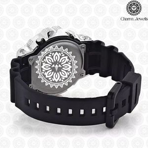 Montre de luxe pour homme Charm_Jewells en acier inoxydable, cadran analogique 40 mm, lunette sertie de diamants, verre cristal, mouvement mécanique, étanche 10 bars - Product Image 5