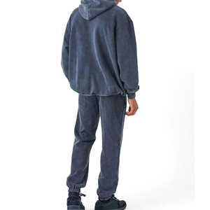 Conjunto de Sudadera con Capucha y Pantalones Deportivos Personalizables con Estampado Vintage Lavado al Ácido, Estilo Invernal, de Alta Calidad para Hombre, Última Colección 2026 - Product Image 2