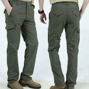 Men's Outdoor Sports Safari Style Cargo Pants <b>Waterproof</b> Windproof Breathable Fleece Embroidered Mid Waist - Product Image 5