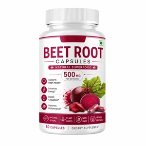 Capsules de Betterave OEM les Plus Vendues 500mg, 60 Comprimés, Complément 100% Pur de Poudre de Betterave pour le Bien-être Quotidien et le Soutien Énergétique - Product Image 1