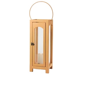 Linterna de madera de diseño americano con mango de metal Decoraciones para el hogar y centros de mesa de boda Candelabros - Product Image 1