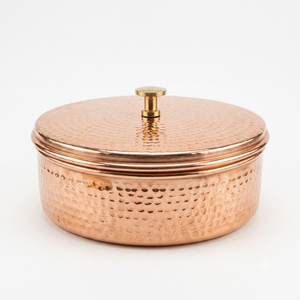 Caja de Masala de Cobre Martillado Hecha a Mano con Tapa, Contenedor de Almacenamiento de Especias Indias, 7 Compartimentos, Organizador de Cocina, Regalo, Venta al por Mayor - Product Image 1