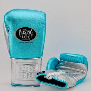Gants d'entraînement de haute qualité professionnels No Boxing No Life, à lacets, en cuir véritable 100 % premium, avec logo et design personnalisés. - Product Image 1