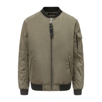 Veste bomber d'hiver chaude pour homme, doublure intérieure douce, fermeture éclair intégrale sur le devant, col et poignets côtelés, manches longues, coupe confortable et sécurisée