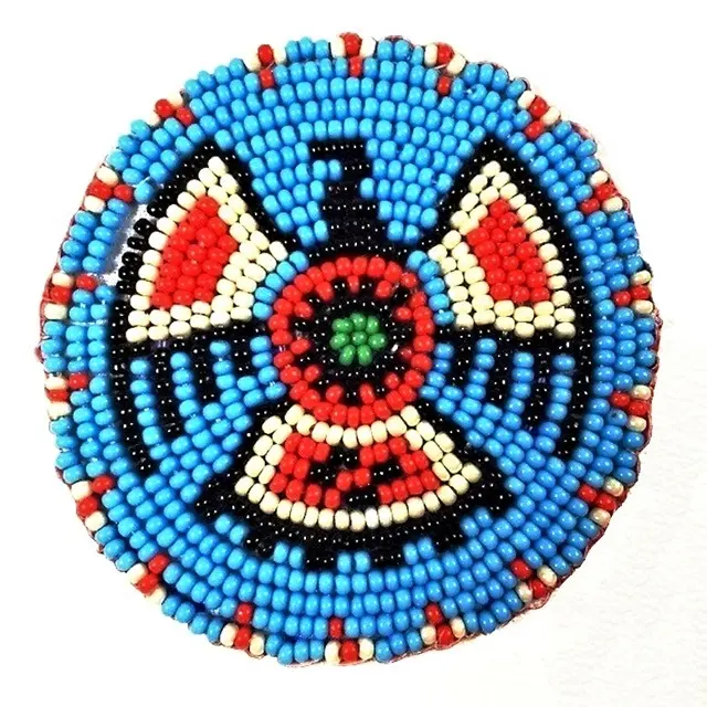Black White Thunder Bird Beaded Handmade Patches patches pearl beaded Ethnic beadwork Native Crafts