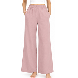 Mid Waist <b>Womens</b> Flare <b>Trousers</b> Premium <b>Stretch</b> 100% Cotton Eco-Friendly OEM ODM Private Label Clothing Supplier Factory Elegant - Product Image 1