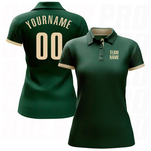 Polo de golf pour femme, respirant, en polyester sublimé, coupe ajustée, plusieurs couleurs vert crème, performance sportive - Product Image 5