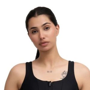 Débardeur court noir zippé pour femme, soutien-gorge de sport athlétique sans manches, idéal pour l'entraînement, le yoga, le fitness, les activités sportives et les loisirs - Product Image 2