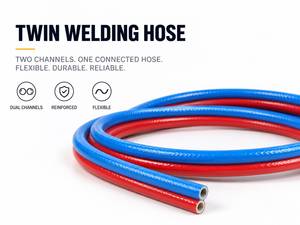 KARYON PVC Twin Welding Hose 6mm Flexible Reinforced Dual Channels Durable 30m/100m Length Gas <b>Line</b> Oxygen Acetylene Metal - Product Image 1