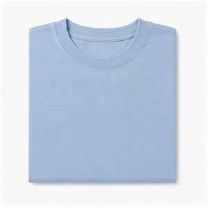 Custom <b>Cloud</b> Blue Lightweight Cotton Mens Oversized Short Sleeve Crew <b>Neck</b> T-Shirt MTS-OVR-0011 - Product Image 5