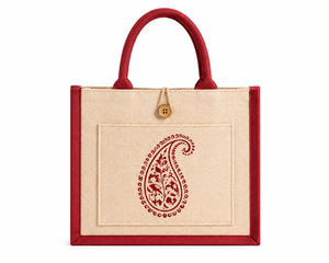Dual Color Laminated Jute Tote <b>Bag</b> Eco Friendly Reusable Shopping <b>Bag</b> Custom Logo Printed Promotional <b>Gift</b> <b>Bag</b> Rope Button - Product Image 1