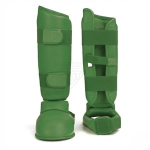 Protège-tibias de boxe robustes, gris foncé texturé, finition mate, qualité supérieure, haute absorption des chocs, faible MOQ - Product Image 3