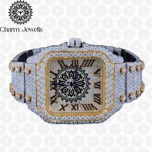 นาฬิกาข้อมือ Charm Luxury Square ระบบจักรกล ขนาด 40 มม. สายสแตนเลส หน้าปัดอนาล็อกประดับเพชร ปุ่มกดแบบซ่อน ตัวล็อคแบบอัตโนมัติ แสดงวันที่ - Product Image 5