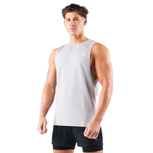 Débardeur sans manches gris chromé pour homme, léger, pour la gym, l'entraînement musculaire, le fitness, OEM en gros - Product Image 2