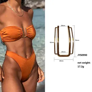 Hebillas de anillo de Metal en forma de U traje de baño Bikini cierre decorativo Conector personalizado accesorios de baño hebillas