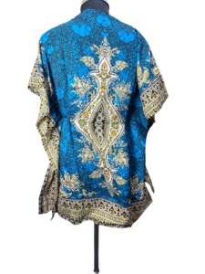 Kimono Túnica Corta con Estampado Paisley Vintage, Estilo Dashiki, Holgado, Transpirable, Ecológico, Ropa Casual de Playa - Product Image 3
