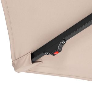 Parasol de patio rond de 10 pieds avec 18 lumières LED, 6 baleines en fer, polyester imperméable - Product Image 6