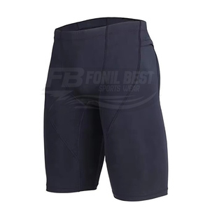 Pantalones Cortos Deportivos de Compresión Personalizados al por Mayor, de Malla Sólida de Poliéster Transpirable y Ecológico, con Cierre de Cordón Ajustable, 220g - Product Image 2