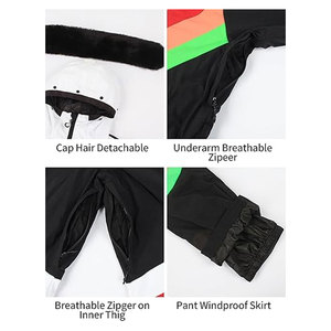 Traje de Esquí de Una Pieza para Mujer, Impermeable, Cortavientos, Mono para Snowboard, Traje de Nieve Aislado para Deportes de Invierno al Aire Libre - Product Image 4