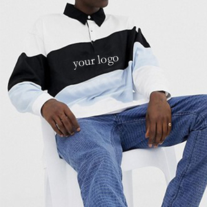 Nouvel Arrivage T-shirt Homme Streetwear Américain en Polyester Lourd Personnalisable avec Logo Audacieux Imprimé et Rayures par Transfert Thermique - Product Image 2