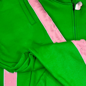 เสื้อวอร์มมีฮู้ดบุผ้าซาตินสีพื้นลำลองมีเอกลักษณ์สำหรับฤดูหนาวเสื้อวอร์มมีฮู้ดสีชมพูเข้มมีซิปสำหรับนักวิ่งป้องกันผม - Product Image 5