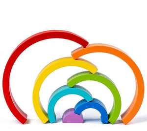Promotion Blocs de construction en bois arc-en-ciel pour enfants, jouets éducatifs Montessori pour l'apprentissage précoce - Product Image 3