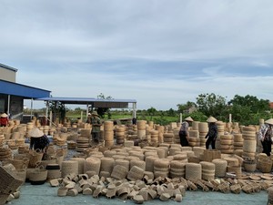 ตะกร้าอเนกประสงค์2ช่องเป็นมิตรกับสิ่งแวดล้อมพร้อมฝาปิดสำหรับการจัดระเบียบบ้านและห้องครัวจากเวียดนาม - Product Image 6